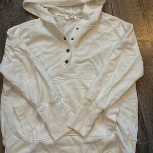Zenana Outfitters Women’s White Button-Up Hoodie